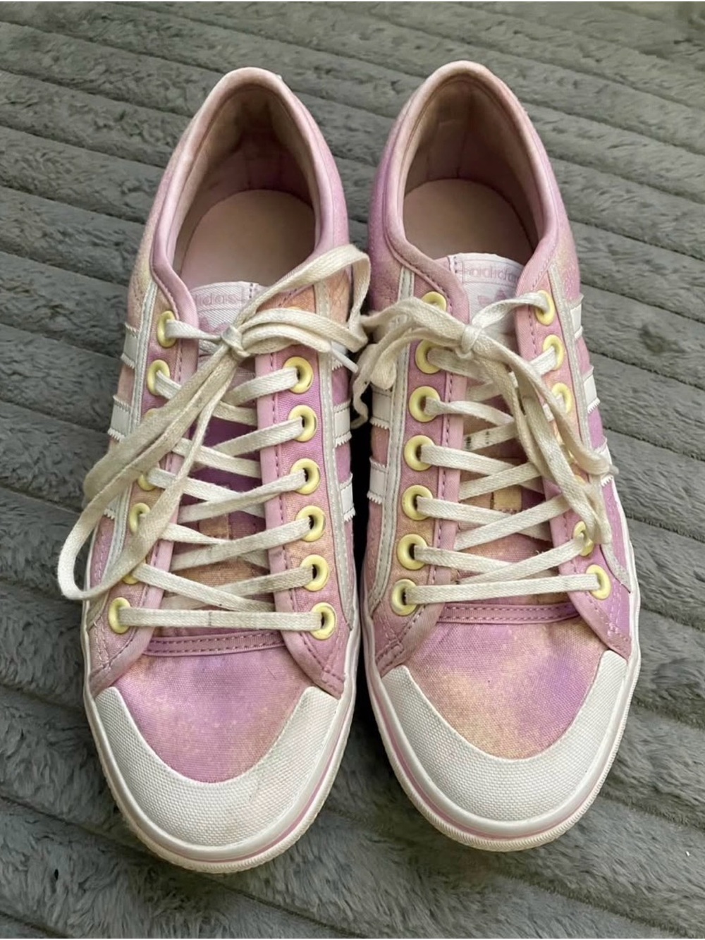 adidas Pink and Cream Women's Low-Top Sneakers
